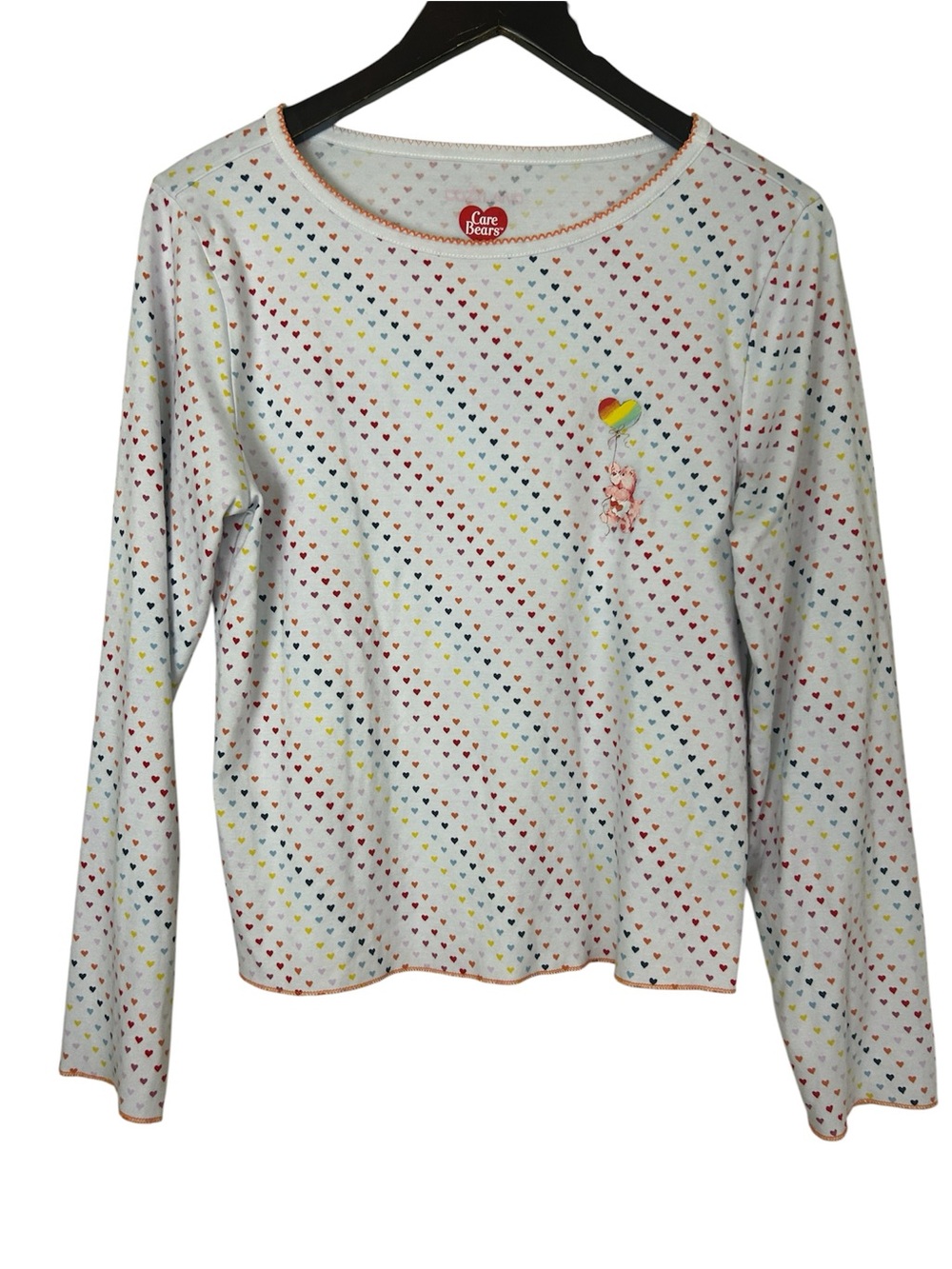 Cozy land Ellie top Care Bears White Long Sleeve Top with Rainbow Heart Balloon